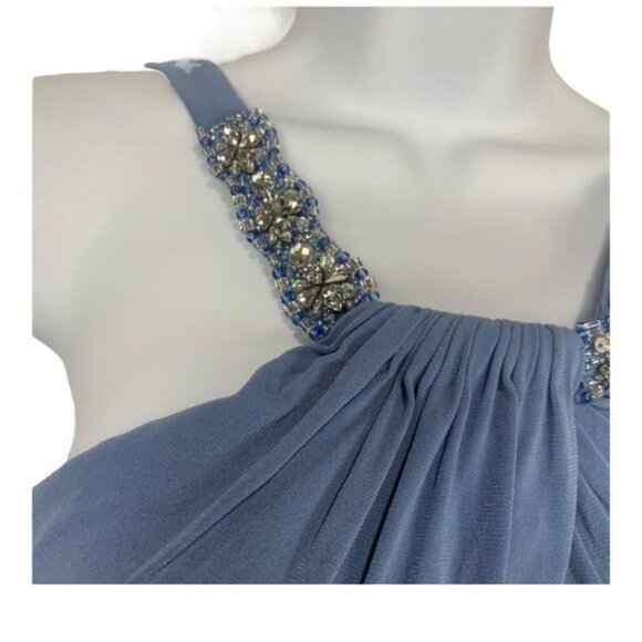 B' Dazzle Women’s junior Blue  Midi Open Back Jeweled Straps Size 0 - Picture 5 of 6